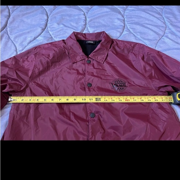 VANS / OFF THE WALL Burgundy fleece Windbreaker Jacket. - Picture 6 of 9